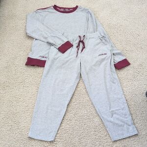 Jason Wu Pajama Set - Gray with Burgundy Trim